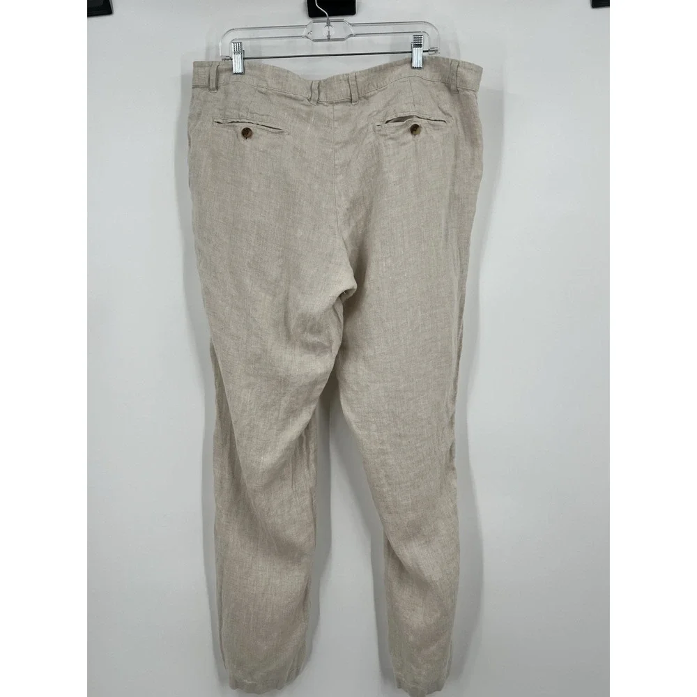 Club Room Luxury 100% Linen Men's 38x30 Flat Front Pants Beige Resort Vacation